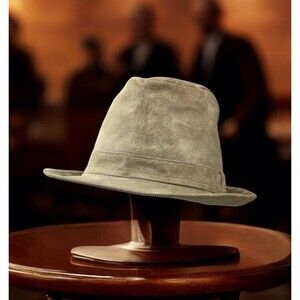 Something Special Fedora, Faux Leather,7 In Wide,8 In Long Head Measurement